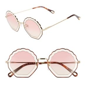 Chloe Tally Scalloped Seashell 56mm Sunglasses